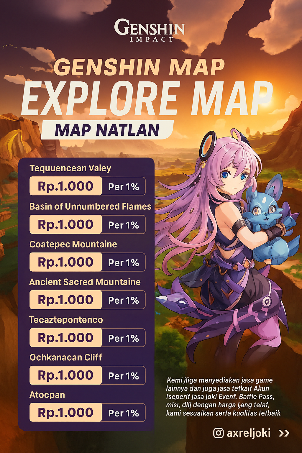 Peta Eksplorasi Natlan di Genshin Impact